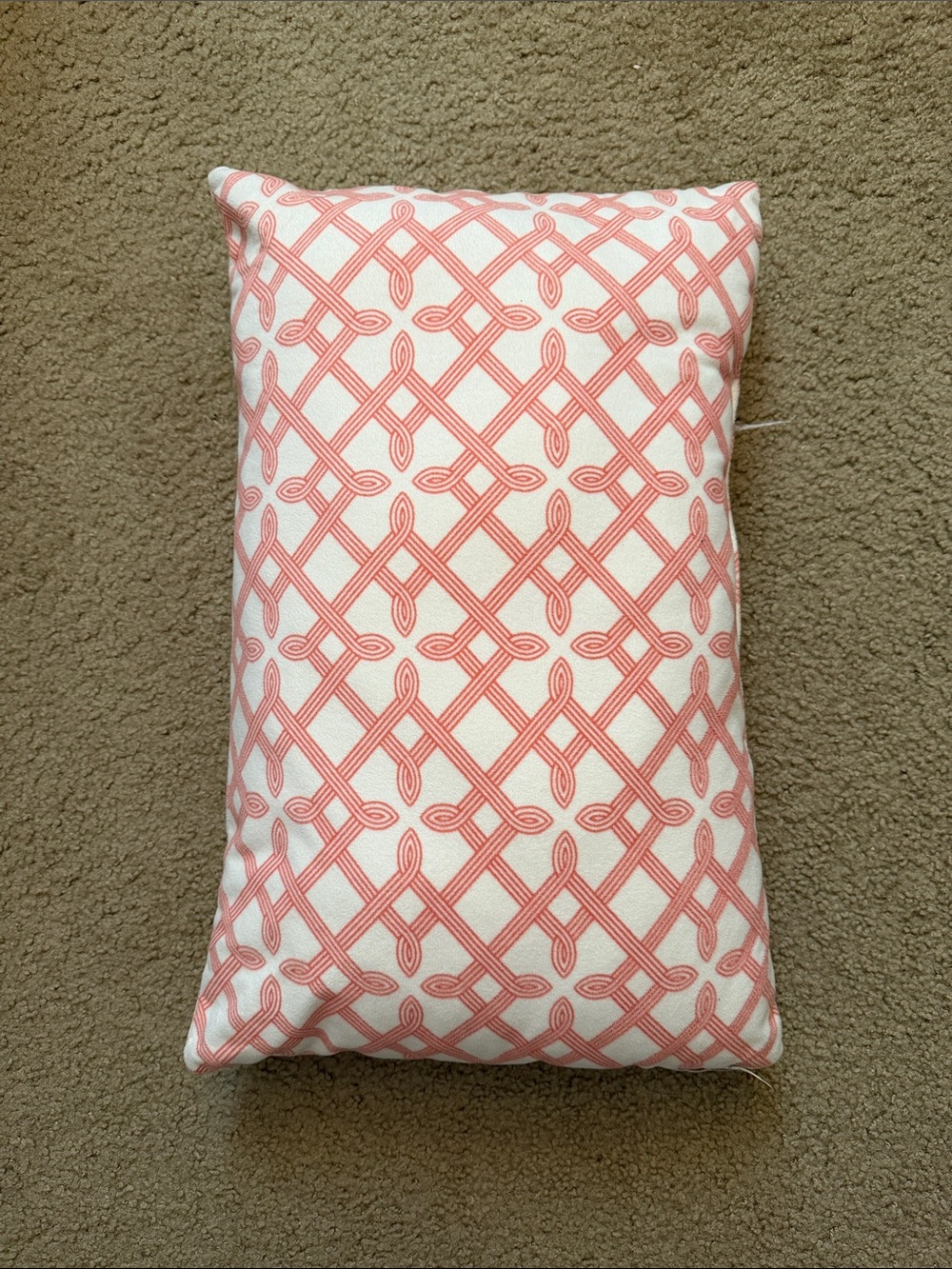 Coral Geometric Pattern Accent Pillow